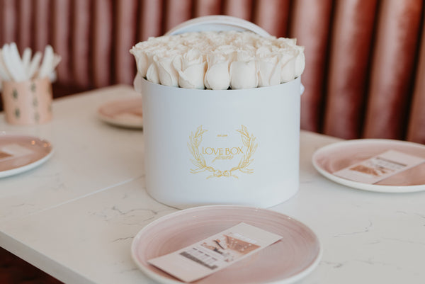 White Roses in Large White Box