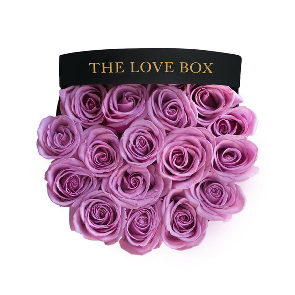 Violet Roses in Medium Black Box