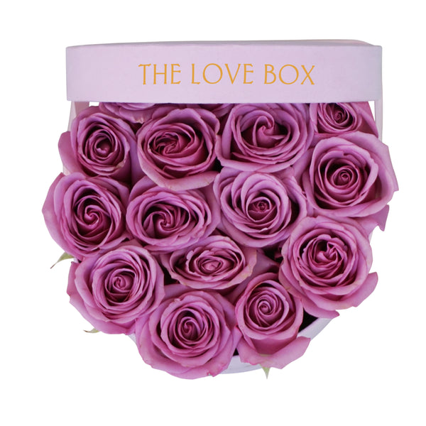 Violet Roses in Medium Pink Suede Box