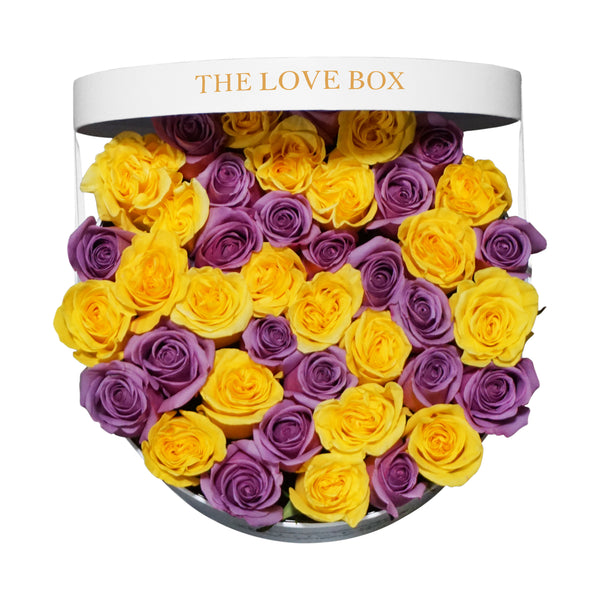 Roses in Large Box, Checkered Pattern