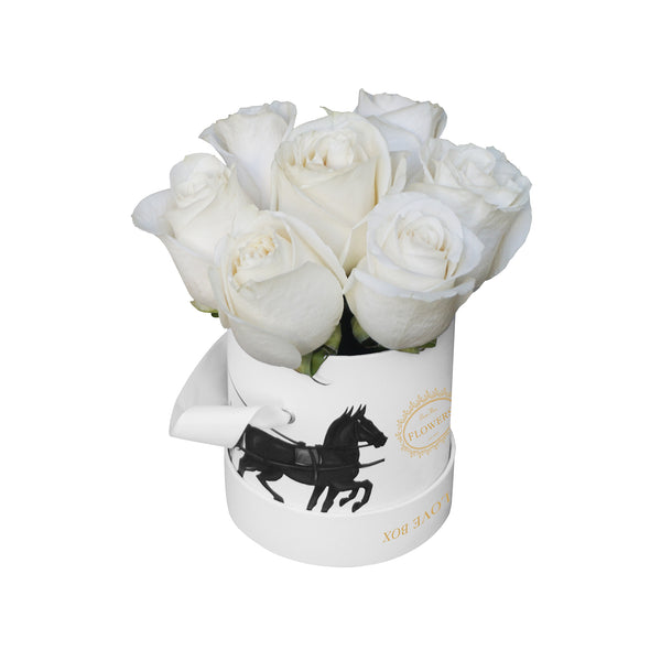 Cream Roses in Illustrated Mini Box