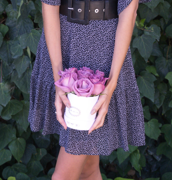 Lavender Roses in Mini Box - The Love Box Flowers