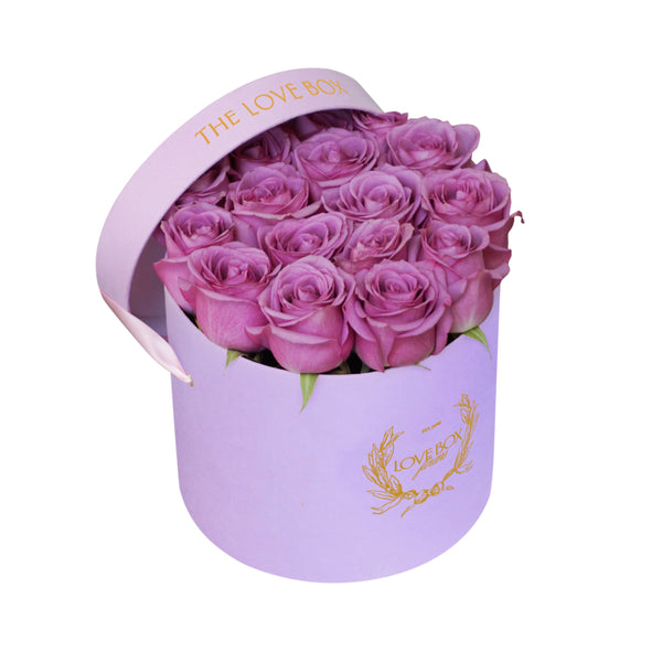 Violet Roses in Medium Pink Suede Box