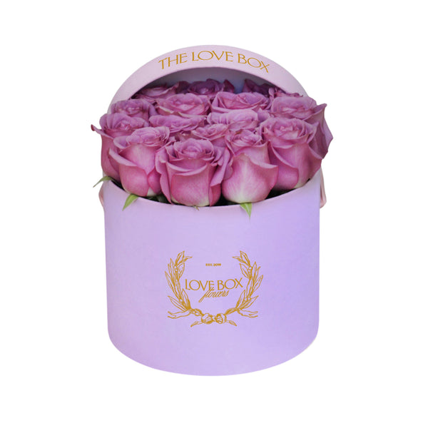 Violet Roses in Medium Pink Suede Box