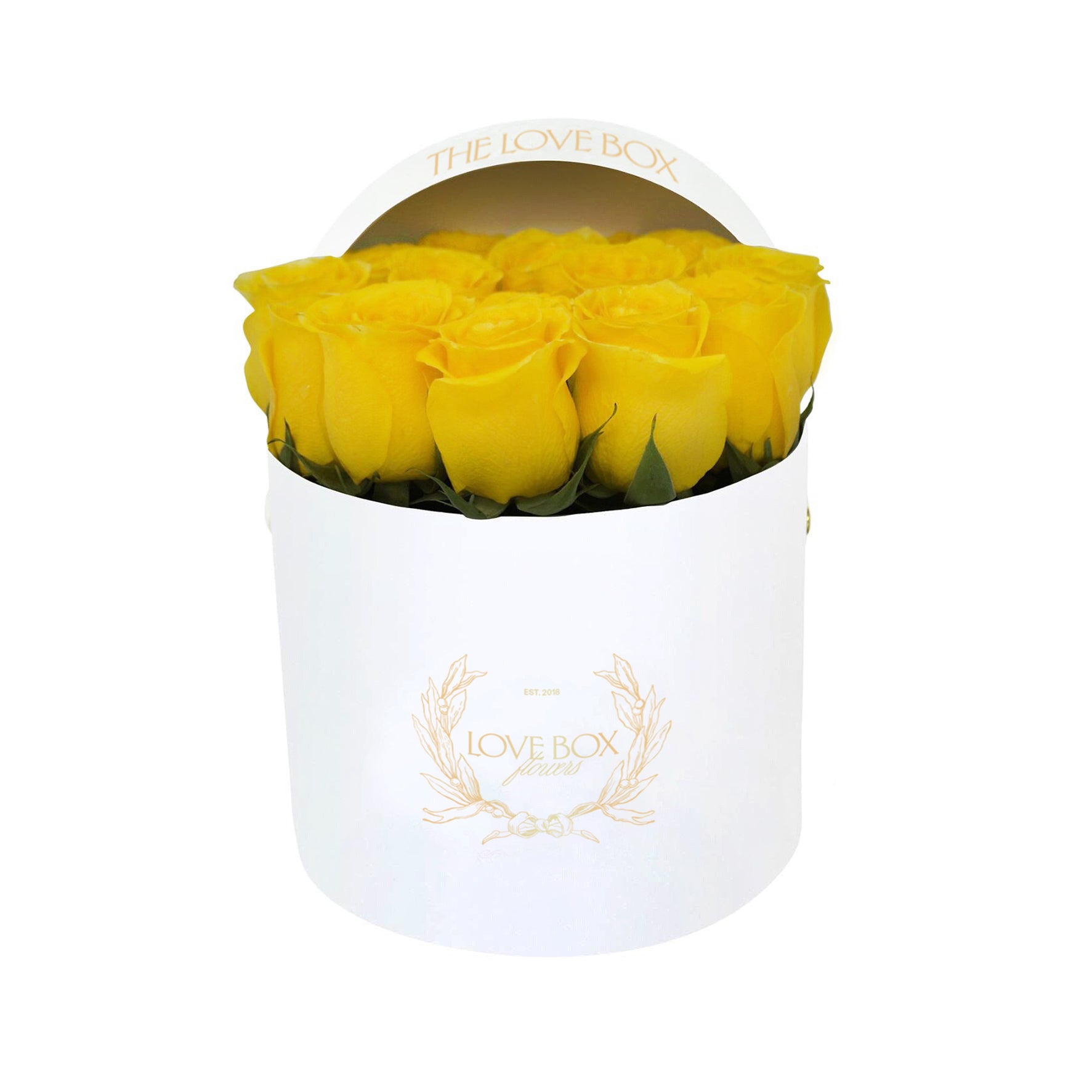 Yellow Roses in Medium White Box