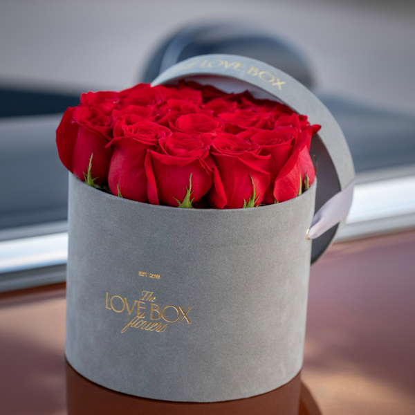 *NEW* Roses in Medium Grey Suede Box