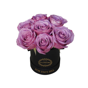 Violet Roses in Mini Black Box