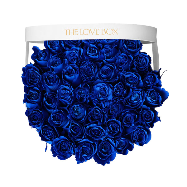Fresh Cut Blue Roses in Large Box
