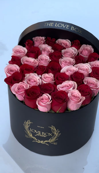 Roses in Large Box, Checkered Pattern