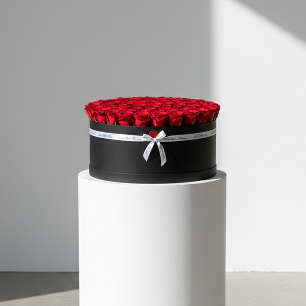 The Ultimate Red Roses in Extra Large Black Box - The Love Box Flowers