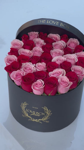 Roses in Large Box, Checkered Pattern
