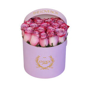 Violet Roses in Medium Pink Suede Box