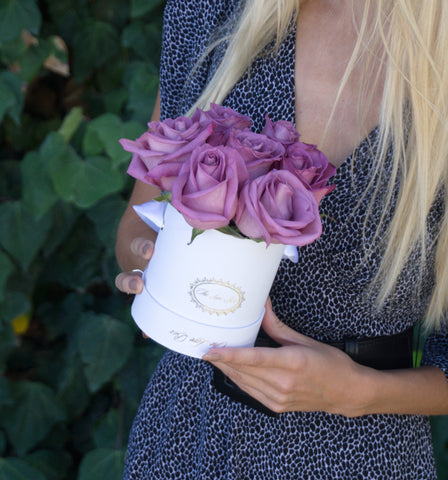 Lavender Roses in Mini Box - The Love Box Flowers